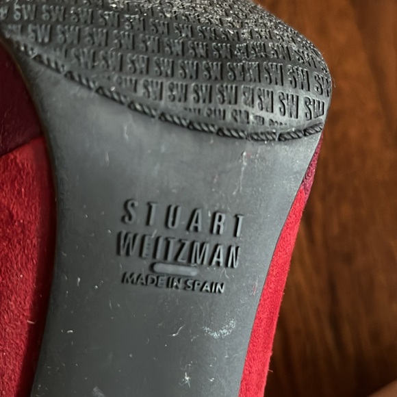 Stuart Weitzman leather suede stiletto heel ankle boots size 7 - Picture 9 of 9